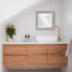 Warm Gray Faux Wood Square Mirror - Image 5