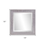 Warm Gray Faux Wood Square Mirror - Image 7