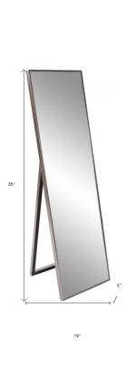 Sleek Brushed Brass Rectangular Full Length Standing Mirror - Image 10