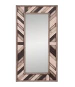71" Ivory and Gray Wood Framed Leaning Accent Mirror - Image 2
