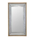 84" Gray And Brown Galvanized Metal and Wood Framed Leaning Accent Mirror - Image 2