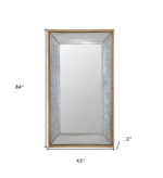 84" Gray And Brown Galvanized Metal and Wood Framed Leaning Accent Mirror - Image 9
