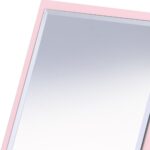 9" Pink Wood Square Freestanding Framed Makeup Shaving Tabletop Mirror - Image 5