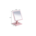 9" Pink Wood Square Freestanding Framed Makeup Shaving Tabletop Mirror - Image 7