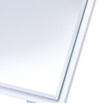 9" White Wood Square Freestanding Framed Makeup Shaving Tabletop Mirror - Image 5