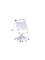 9" White Wood Square Freestanding Framed Makeup Shaving Tabletop Mirror - Image 7