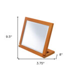 8" Brown Wood Framed Freestanding Makeup Shaving Tabletop Mirror - Image 7
