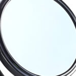9" Black Round Metal Framed Makeup Shaving Tabletop Mirror - Image 3