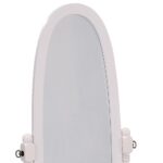 60" White Oval Wood Framed Freestanding Cheval Mirror - Image 4