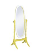 59" Yellow Oval Solid Wood Framed Freestanding Cheval Mirror - Image 2