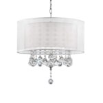 Chic Silver Ceiling Lamp with Crystal Accents and Silver Shade - Image 2