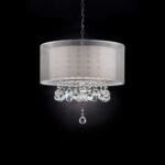 Chic Silver Ceiling Lamp with Crystal Accents and Silver Shade - Image 6