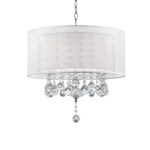 Chic Silver Ceiling Lamp with Crystal Accents and Silver Shade - Image 3