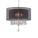 Contempo Silver Ceiling Lamp with Black Shade and Crystal Accents - Image 3