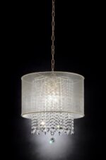 Primo Gold Finish Ceiling Lamp with Crystal Accents and White Shade - Image 6