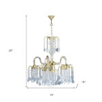 Two Tier Crystal and Gold Hanging Chandelier Light - Image 6