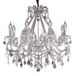 Candle Style Empire Eight Light Transparent Glass Led Ceiling Light - Image 2