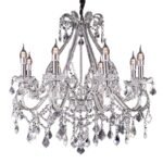 Candle Style Empire Eight Light Transparent Glass Led Ceiling Light - Image 3