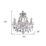 Candle Style Empire Eight Light Transparent Glass Led Ceiling Light - Image 7