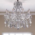 Candle Style Empire Eight Light Transparent Glass Led Ceiling Light