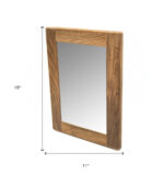 15" Brown Solid Wood Framed Accent Mirror - Image 6