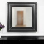 38" Gray Square Wood Framed Accent Mirror