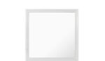 38" White Square Wood Framed Accent Mirror - Image 2