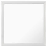 38" White Square Wood Framed Accent Mirror - Image 4