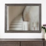37" Gray Wood Framed Accent Mirror
