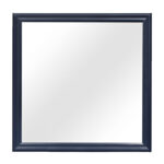 38" Blue Square Wood Framed Accent Mirror - Image 2