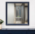 38" Blue Square Wood Framed Accent Mirror