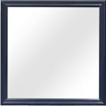 38" Blue Square Wood Framed Accent Mirror - Image 4