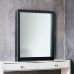 40" Black Ash Veneer Rectangle Wall Mounted Dresser Mirror Engineered Wood Framed - Image 6