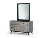40" Black Ash Veneer Rectangle Wall Mounted Dresser Mirror Engineered Wood Framed - Image 2