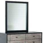 40" Black Ash Veneer Rectangle Wall Mounted Dresser Mirror Engineered Wood Framed - Image 5