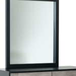 40" Black Ash Veneer Rectangle Wall Mounted Dresser Mirror Engineered Wood Framed - Image 4