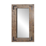 75" Brown Wood Framed Leaning Accent Mirror - Image 2