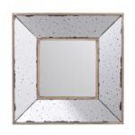 12" Square Wall Mounted Vintage Style Glass Frame Accent Mirror - Image 2