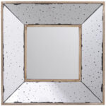 12" Square Wall Mounted Vintage Style Glass Frame Accent Mirror - Image 6