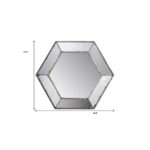 18" Hexagon Wall Mounted Vintage Style Glass Frame Accent Mirror - Image 4