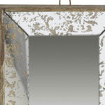 12" Silver Metal Framed Antiqued Glass Accent Mirror - Image 5