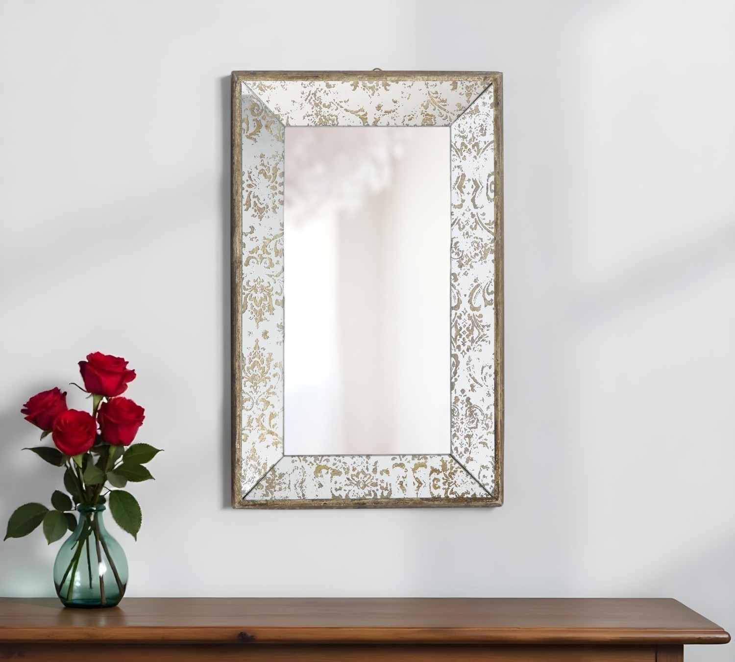 484982_13_PkRTOK3I.jpg 20" Silver Glass Framed Accent Mirror - Image 1