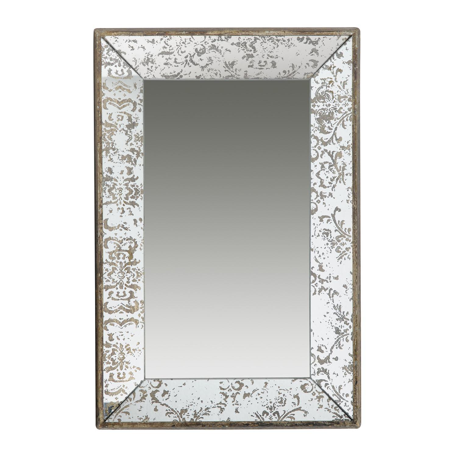 484983_1.jpg 24" Silver Glass Framed Accent Mirror - Image 1