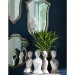 24" Distressed Metallic Crest Shape Wall Mounted Accent Mirror Framed - Image 5