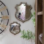 24" Distressed Metallic Crest Shape Wall Mounted Accent Mirror Framed - Image 6