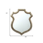 24" Distressed Metallic Crest Shape Wall Mounted Accent Mirror Framed - Image 8