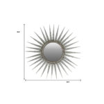 30" Antiqued Silver Gray Sunburst Wall Mounted Accent Mirror - Image 5