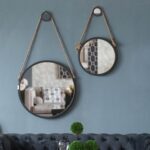 Black and Silver Round Accent Metal Mirror - Image 4