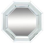 28" Silver Octagon Glass Framed Accent Mirror - Image 3