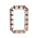 35" Rose Gold Glass Abstract Ornate Framed Accent Mirror - Image 2
